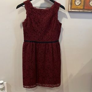 Loft maroon lace dress size 2P